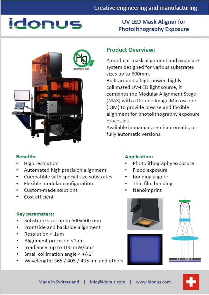 PLX UV-LED Mask Aligner brochure